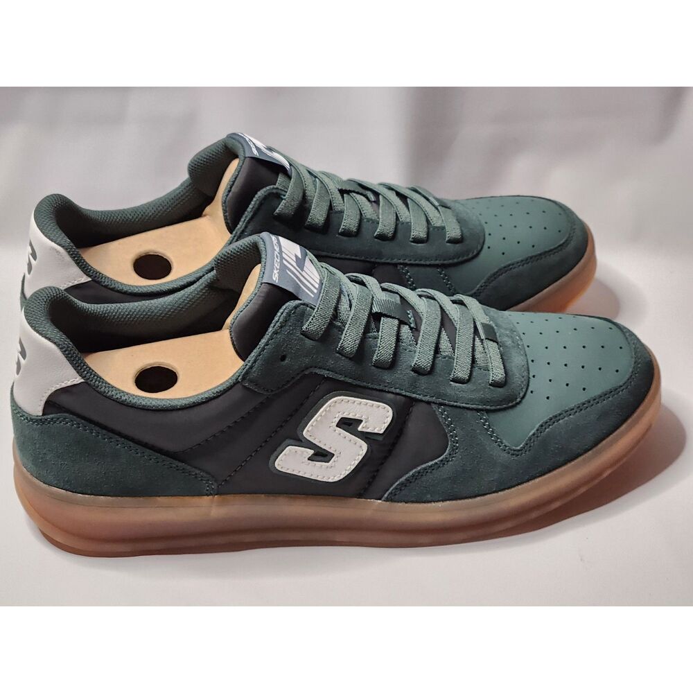 Skechers Streetwear New Wave Cup Calven Memory Foam Shoes Green 12